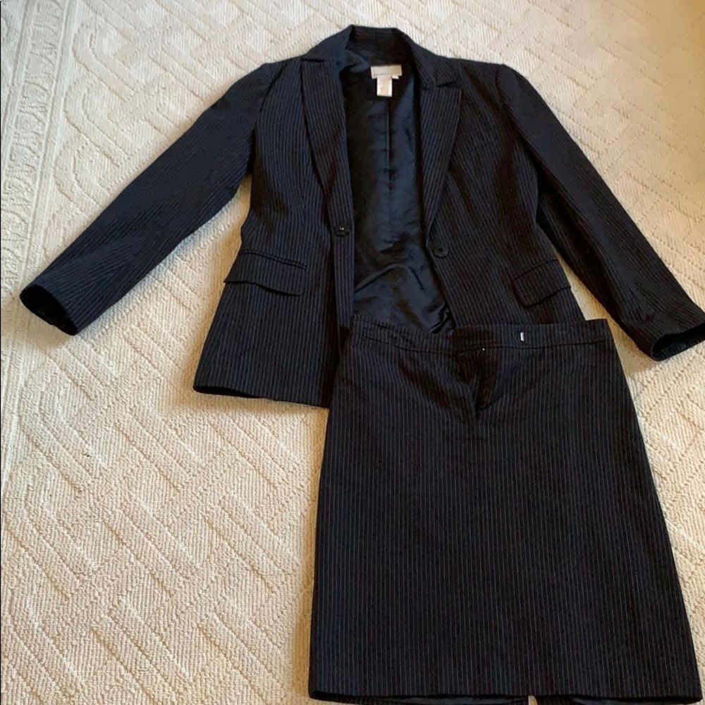 MaxAzaria collection pin striped skirt suit